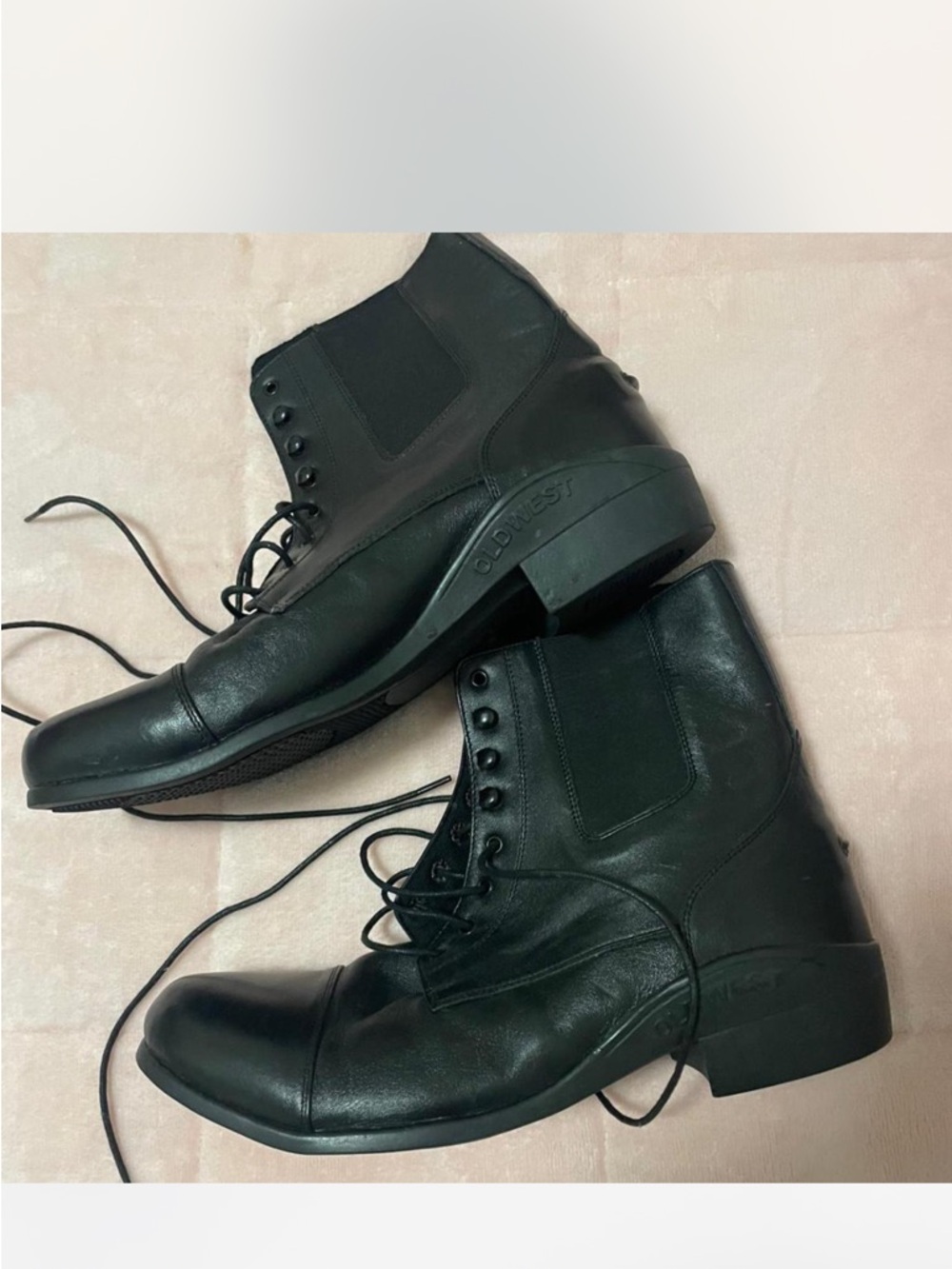 Black Womens Leather Lace-Up Boots